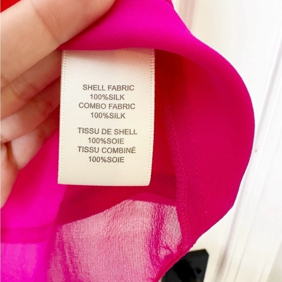 Rebecca Taylor silk high low top magenta size 10 - Picture 3 of 4